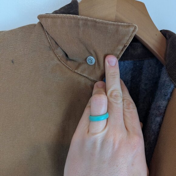 Vtg 70's Carhartt Chore Coat with Detachable Hood, Sz 44 - Picture 11 of 16